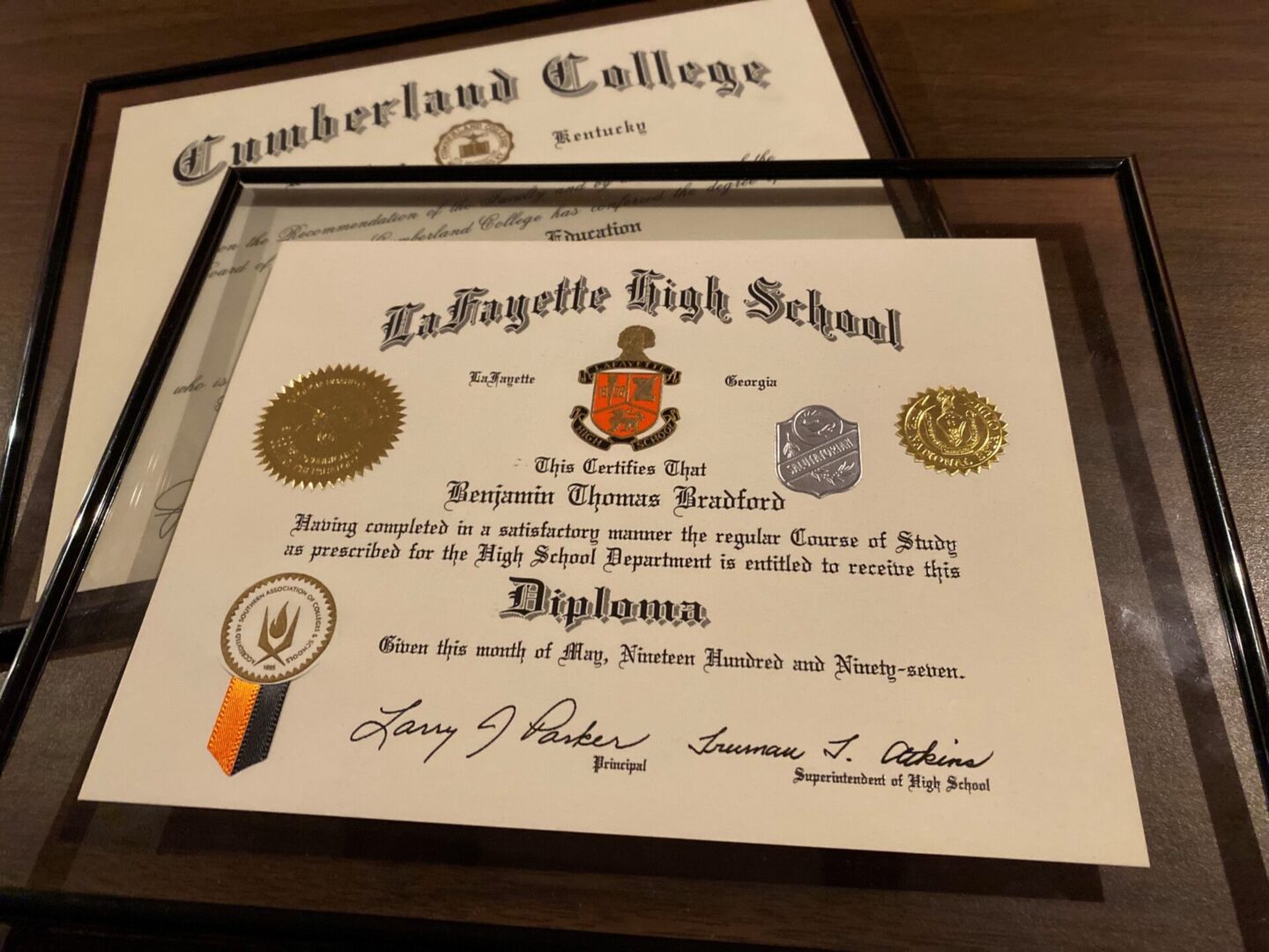 Ben's Diplomas